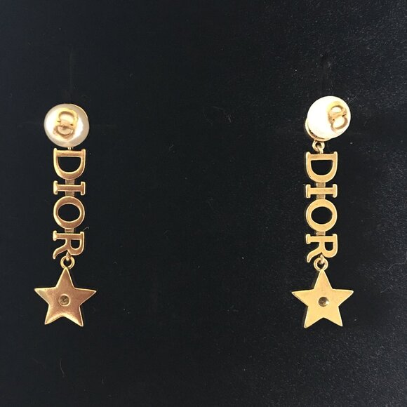 Dior Pearl Letter Star Earrings - Picture 1 of 3